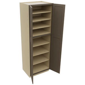 Fabuwood Galaxy Mocha TP302490 Tall Pantry Cabinet, Open View