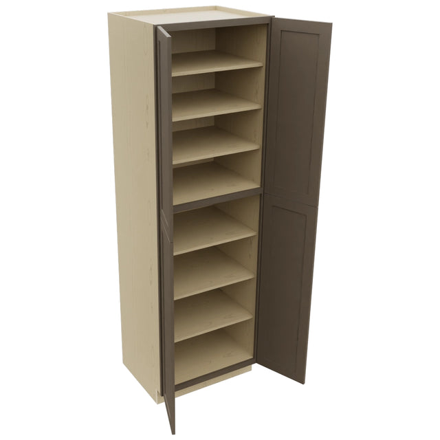Fabuwood Galaxy Mocha TP302496 Tall Pantry Cabinet, Open View