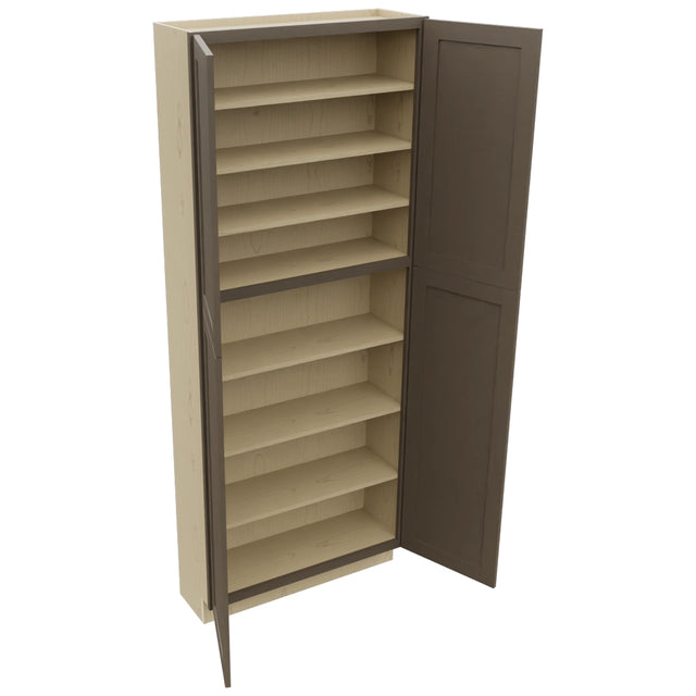Fabuwood Galaxy Mocha TP361290 Tall Pantry Cabinet, Open View