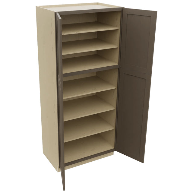 Fabuwood Galaxy Mocha TP362484 Tall Pantry Cabinet, Open View