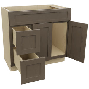 Fabuwood Galaxy Mocha VSD42 Vanity Combo Cabinet, Open View