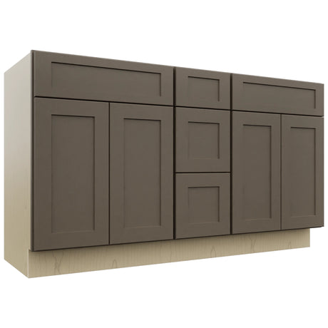 Fabuwood Galaxy Mocha VSD60DOUBLE Vanity Combo Cabinet, Front View