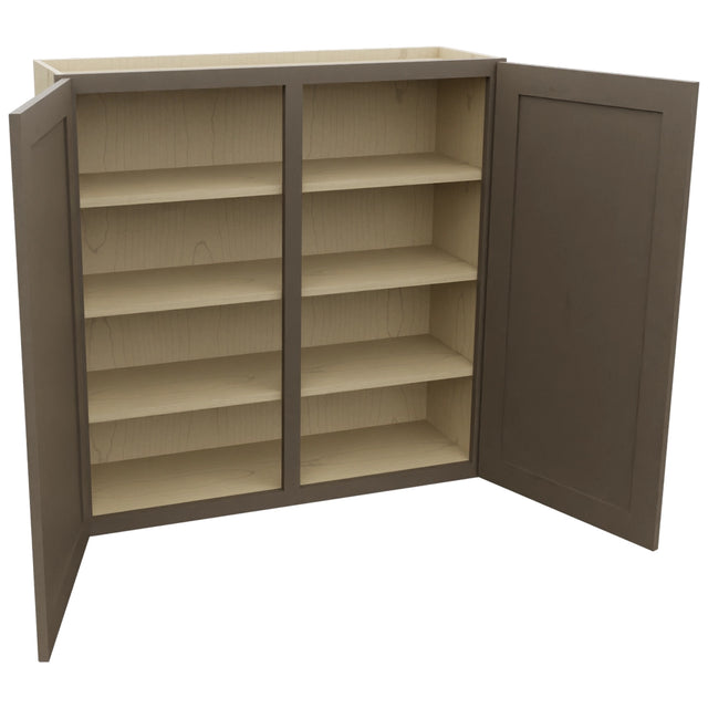 Fabuwood Galaxy Mocha W3939 Wall Standard Cabinet, Open View