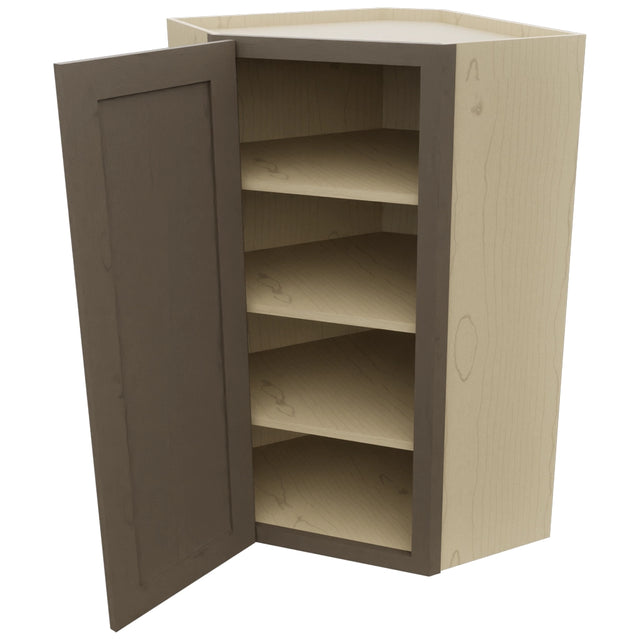 Fabuwood Galaxy Mocha WDC2442 Wall Corner Diagonal Cabinet, Open View