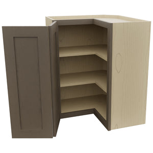 Fabuwood Galaxy Mocha WPC2430 Wall Corner Pie Cabinet, Open View