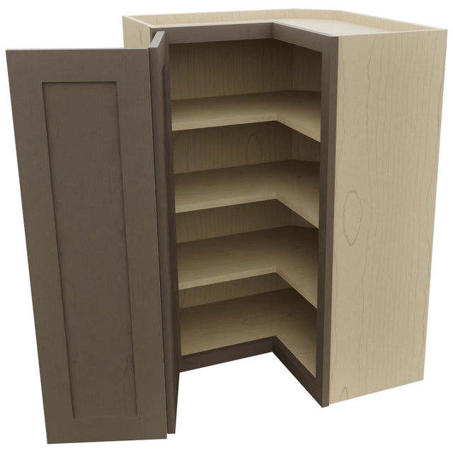 Fabuwood Galaxy Mocha WPC2436 Wall Corner Pie Cabinet, Open View