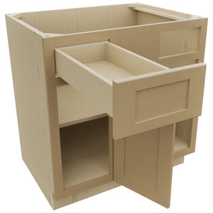 Fabuwood Galaxy Natural Oak BLB39/42 Base Corner Blind Cabinet, Open View
