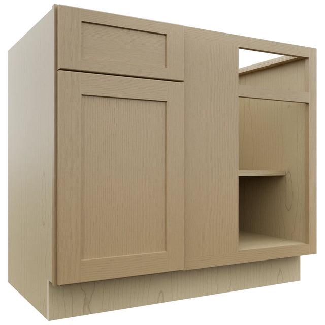 Fabuwood Galaxy Natural Oak BLB42/45 Base Corner Blind Cabinet, Front View
