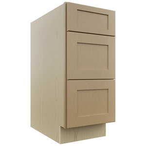 Fabuwood Galaxy Natural Oak DB15 Base 3 Drawers Cabinet, Front View