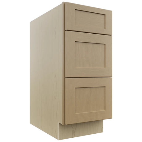 Fabuwood Galaxy Natural Oak DB15 Base 3 Drawers Cabinet, Front View