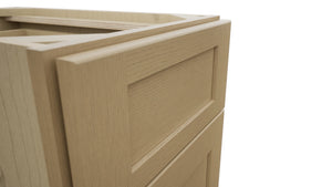 Fabuwood Galaxy Natural Oak DB15 Base 3 Drawers Cabinet, Detail View