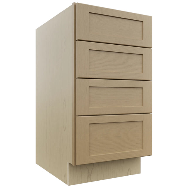 Fabuwood Galaxy Natural Oak DB18-4 Base 4 Drawers Cabinet, Front View