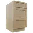 Fabuwood Galaxy Natural Oak DB18 Base 3 Drawers Cabinet, Front View
