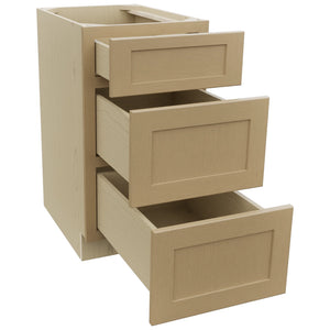 Fabuwood Galaxy Natural Oak DB18 Base 3 Drawers Cabinet, Open View