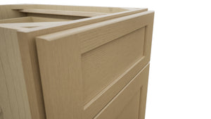 Fabuwood Galaxy Natural Oak DB18 Base 3 Drawers Cabinet, Detail View