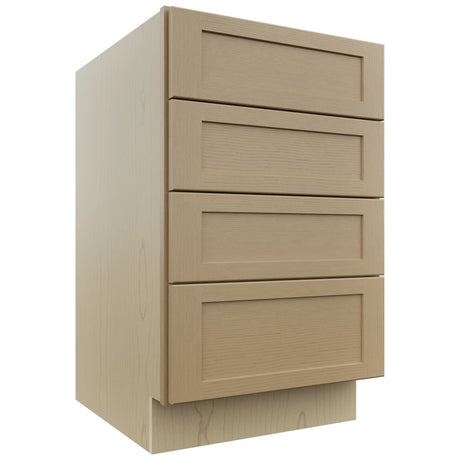 Fabuwood Galaxy Natural Oak DB21-4 Base 4 Drawers Cabinet, Front View