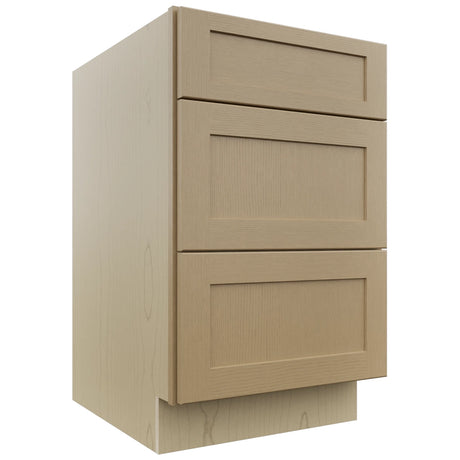 Fabuwood Galaxy Natural Oak DB21 Base 3 Drawers Cabinet, Front View