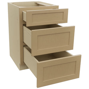 Fabuwood Galaxy Natural Oak DB21 Base 3 Drawers Cabinet, Open View