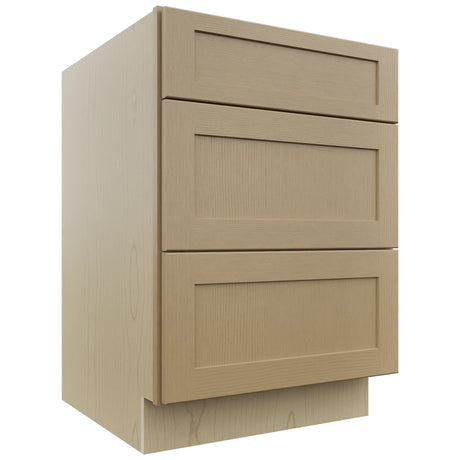 Fabuwood Galaxy Natural Oak DB24 Base 3 Drawers Cabinet, Front View