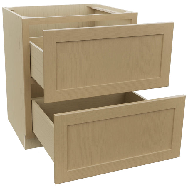 Fabuwood Galaxy Natural Oak DB30-2 Base 2 Drawers Cabinet, Open View