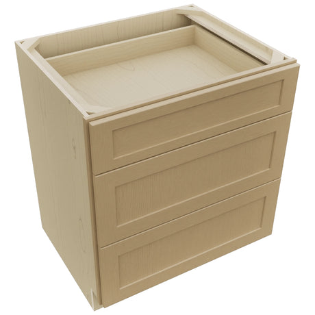 Fabuwood Galaxy Natural Oak DB30 Base 3 Drawers Cabinet, Top View