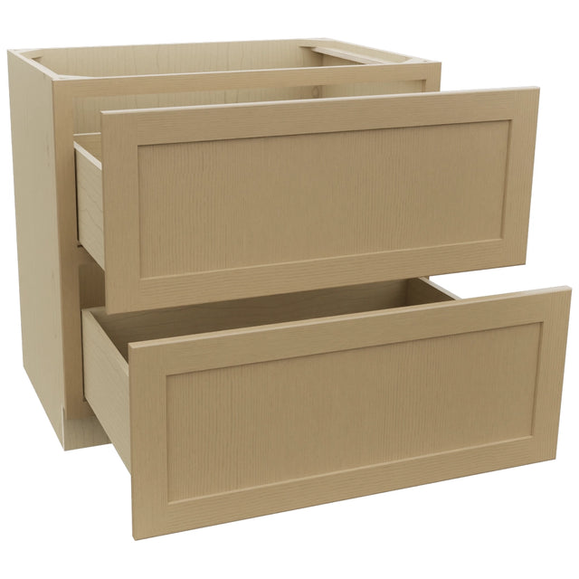 Fabuwood Galaxy Natural Oak DB36-2 Base 2 Drawers Cabinet, Open View