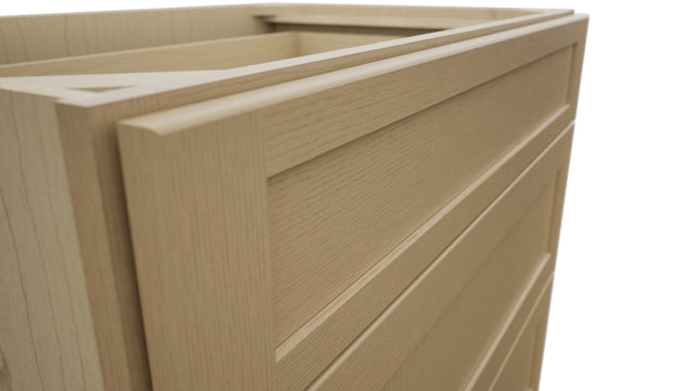 Fabuwood Galaxy Natural Oak DB36 Base 3 Drawers Cabinet, Detail View