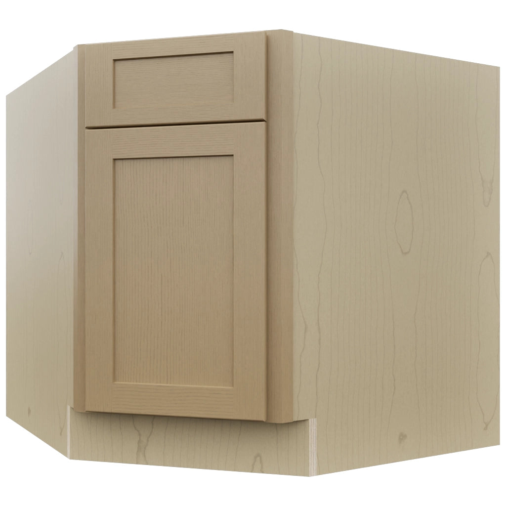 Fabuwood Galaxy Natural Oak DSB36 Base Corner Diagonal Sink Cabinet, Front View