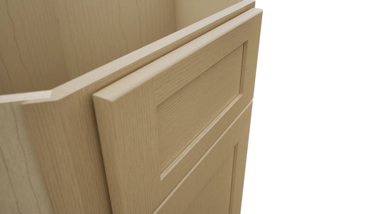 Fabuwood Galaxy Natural Oak DSB36 Base Corner Diagonal Sink Cabinet, Detail View
