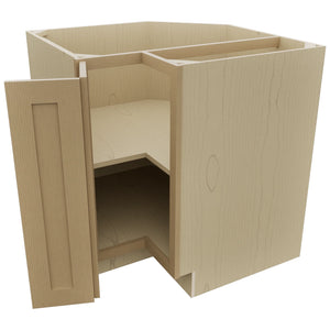Fabuwood Galaxy Natural Oak ERB33 Base Corner Easy Reach Cabinet, Open View