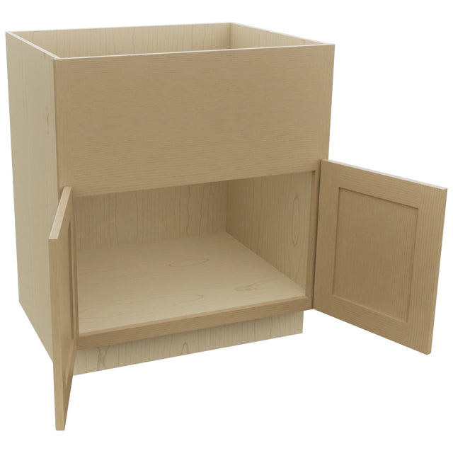 Fabuwood Galaxy Natural Oak FS30 Base Farm Sink Cabinet, Open View