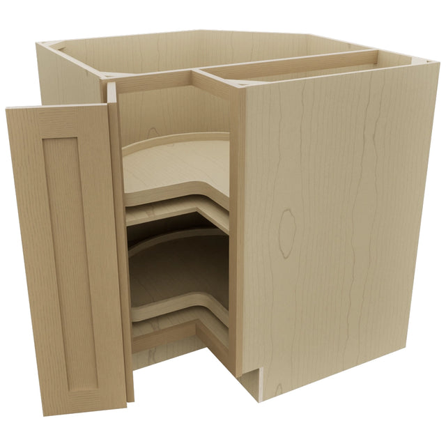 Fabuwood Galaxy Natural Oak LSB33 Base Corner Lazy Susan Cabinet, Open View