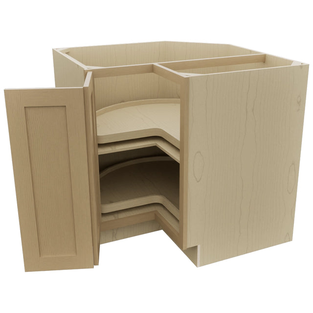 Fabuwood Galaxy Natural Oak LSB36 Base Corner Lazy Susan Cabinet, Open View