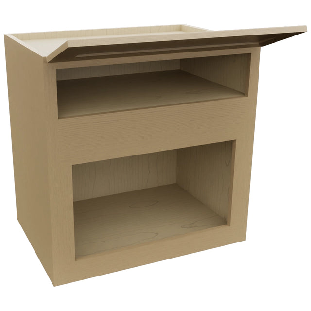 Fabuwood Galaxy Natural Oak MC303021 Wall Microwave Cabinet, Open View