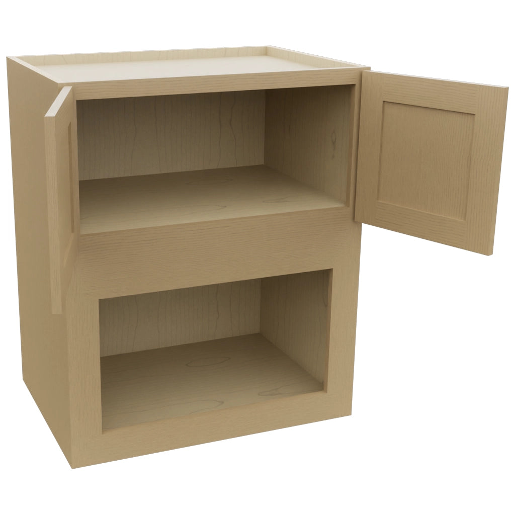 Fabuwood Galaxy Natural Oak MC303621 Wall Microwave Cabinet, Open View
