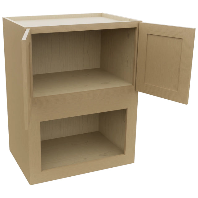 Fabuwood Galaxy Natural Oak MC303921 Wall Microwave Cabinet, Open View