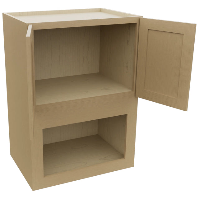 Fabuwood Galaxy Natural Oak MC304221 Wall Microwave Cabinet, Open View