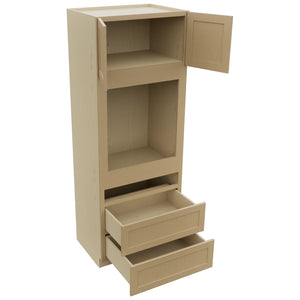 Fabuwood Galaxy Natural Oak OC3390C Tall Oven Cabinet Combo, Open View