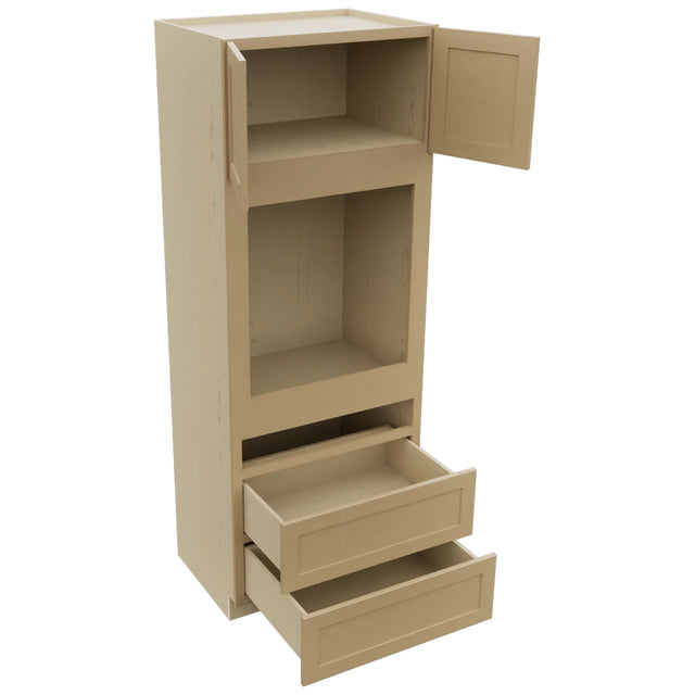 Fabuwood Galaxy Natural Oak OC3390C Tall Oven Cabinet Combo, Open View