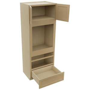 Fabuwood Galaxy Natural Oak OC3390D Tall Oven Cabinet Double, Open View