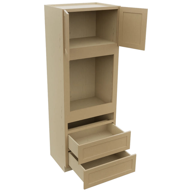 Fabuwood Galaxy Natural Oak OC3393C Tall Oven Cabinet Combo, Open View