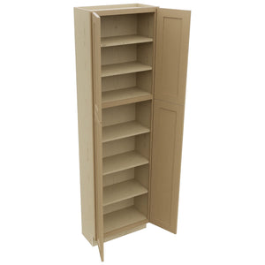Fabuwood Galaxy Natural Oak TP181284 Tall Pantry Cabinet, Open View