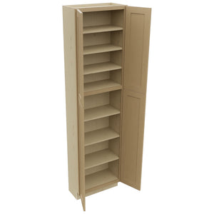 Fabuwood Galaxy Natural Oak TP181290 Tall Pantry Cabinet, Open View
