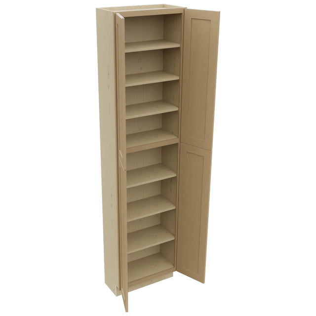 Fabuwood Galaxy Natural Oak TP181296 Tall Pantry Cabinet, Open View
