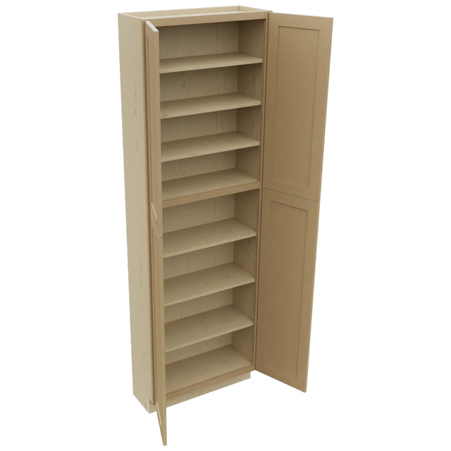 Fabuwood Galaxy Natural Oak TP182493 Tall Pantry Cabinet, Open View