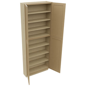 Fabuwood Galaxy Natural Oak TP241296 Tall Pantry Cabinet, Open View