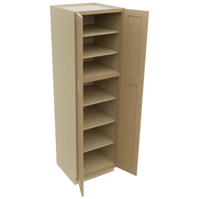 Fabuwood Galaxy Natural Oak TP302484 Tall Pantry Cabinet, Open View