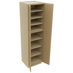 Fabuwood Galaxy Natural Oak TP302490 Tall Pantry Cabinet, Open View
