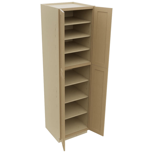 Fabuwood Galaxy Natural Oak TP302490 Tall Pantry Cabinet, Open View