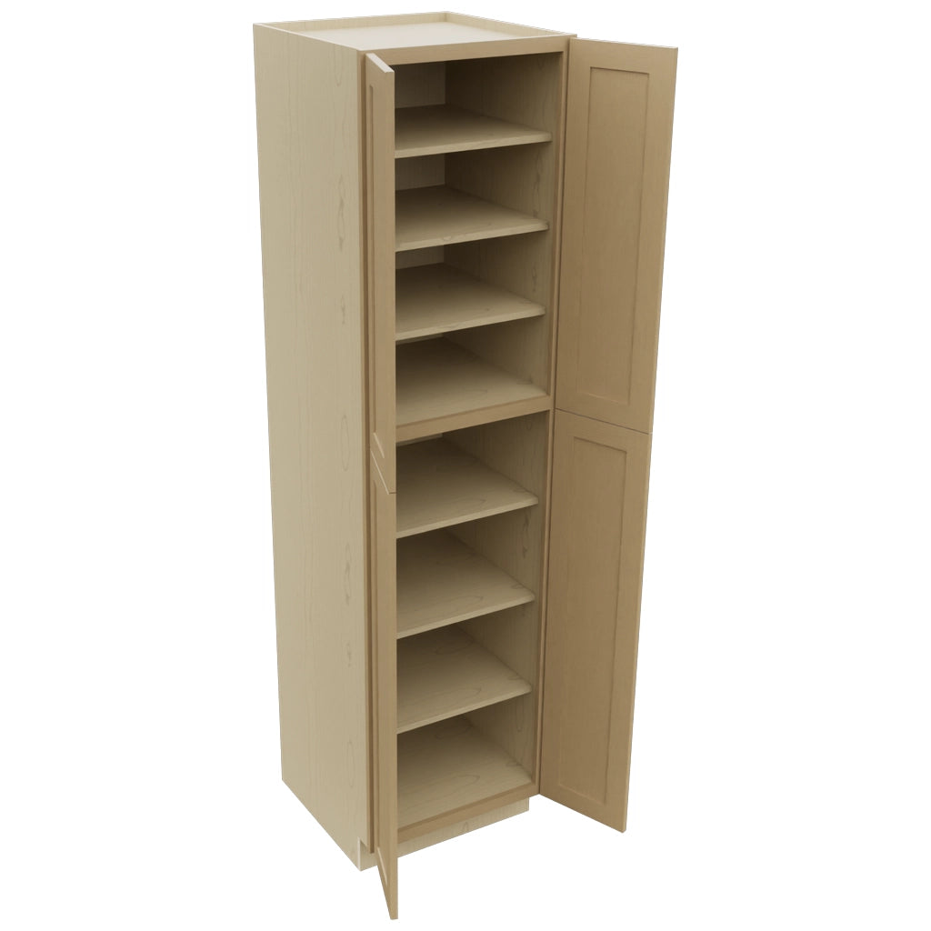 Fabuwood Galaxy Natural Oak TP302493 Tall Pantry Cabinet, Open View